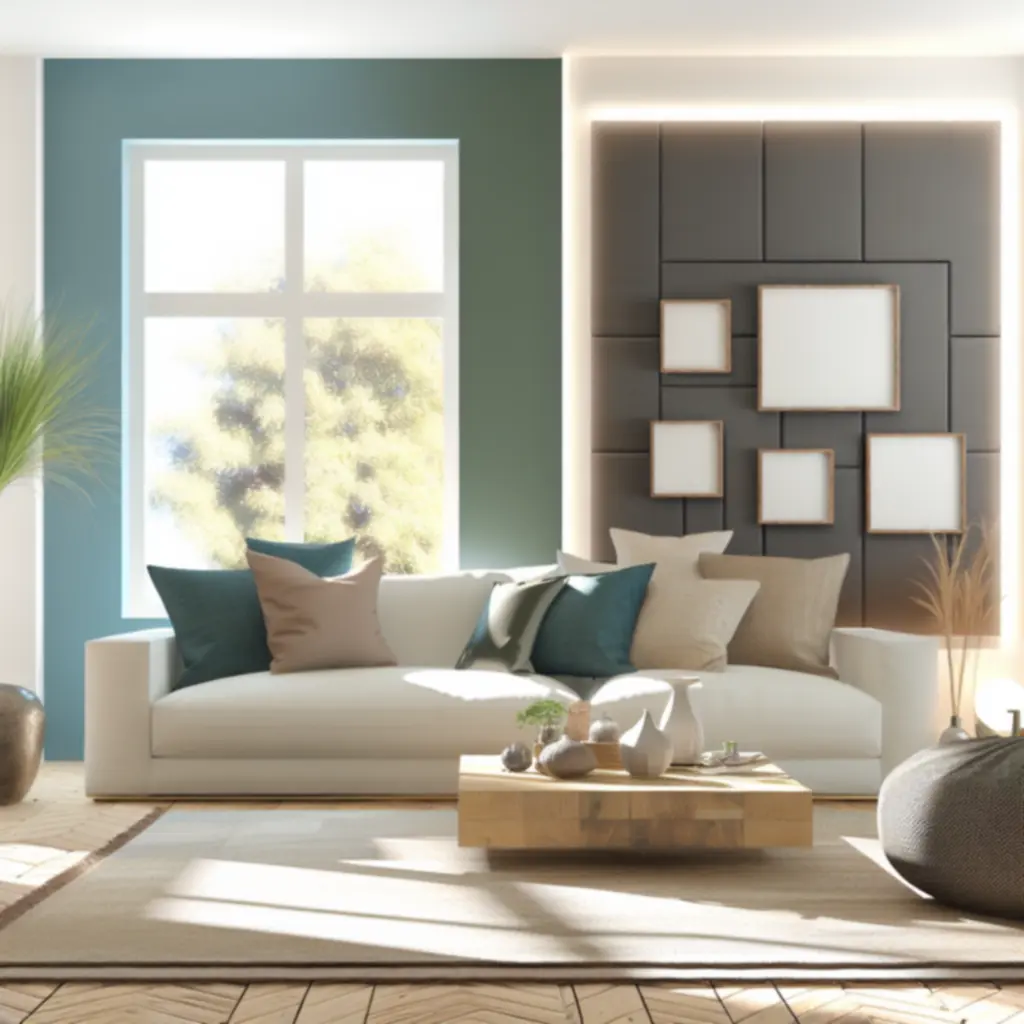 Warm modern living room styled with Domlumo décor